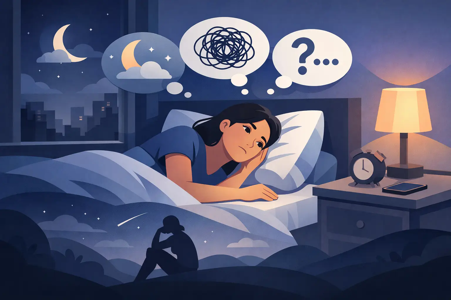 Ratgeber bei schlaflosen Gedanken in der Nacht